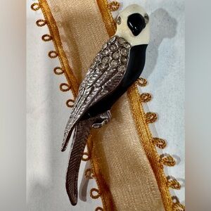 Rhinestone Parrot Broach